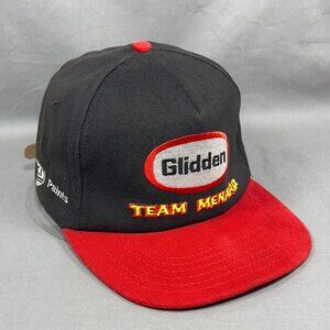 Vtg Glidden Team Menard Strapback Hat Cap Black Indy 500 Racing League USA Mens